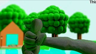 Feeling the intense pleasure in this claymation masturbation scene from anime hentai.