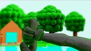 Feeling the intense pleasure in this claymation masturbation scene from anime hentai.