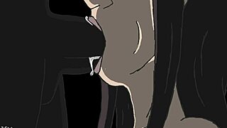 this porn animation features blowjob, doggystyle, and creampie in cartoon style