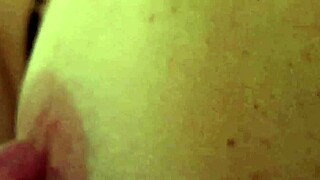 russian girl bent over, big nipples bouncing as she comes twice