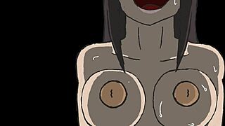 this porn animation features blowjob, doggystyle, and creampie in cartoon style