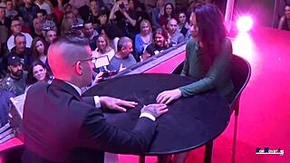 Zenda’s big natural tits bounce in public sex.