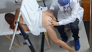 gynecologist examines young patient in hospital quickie