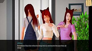 in my new family episode 259, the redhead milf with big tits gets erotic in anime style