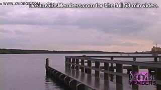 this teen in a wet t-shirt flashing her shaved pussy and tits, driving the florida neighbors crazy.