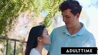 Adult time petite teen lulu chu sneaks boyfriend in for cowgirl riding while stepmom's home