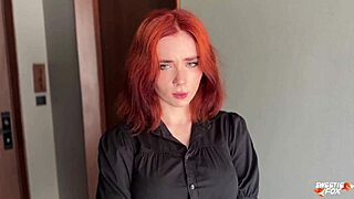 A Beautiful Red-Haired Stranger Refused But Came to My Room for Sex