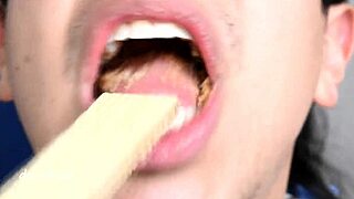 Young colombian amateurs eat cookies in romantic bisexual fun!