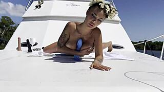 Monika Fox Fucks Herself with Big Dildo on Yacht for Free