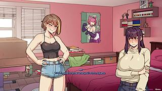 i play hentai with big boobs futa and her sexy bestie.