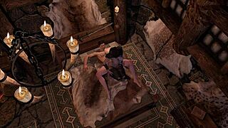 serana the vampire riding that cock on top in skyrim hentai 😏
