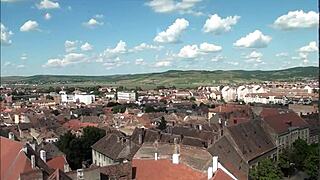 Top view of Sibiu, Romania from a tourist perspective