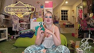 The lovebirdvibe toy test showcases close-up vibrator use on pussy