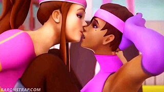 3d lesbian training in anime hentai style