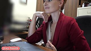 jeny smith strips naked at new job hidden cam