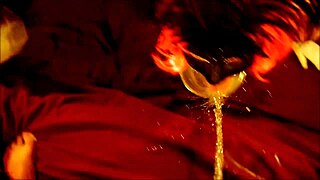 missredpussy, the french pissing slut, gets wild in amateur pee play! 💦