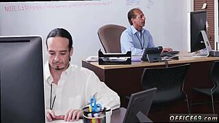 Gay threesome in the office during a sexual education class
