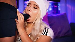 Latina Coed Invites Classmate for Deepthroat Blowjob Porn