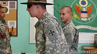 Gay outdoor sex with a drill sergeant and a blowjob