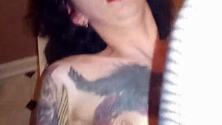 Horny secretary enjoys dildo play before getting cum on her glasses