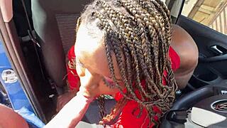 Busty Black Slut Squirt in Missionary Car Ride