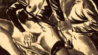 Vintage erotic art explores anime hentai themes