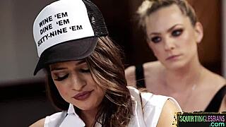 Gushing Lesbian Babes Rock Group Scene!