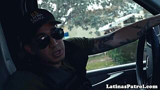 gorgeous latina rides cock at border security