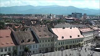 Top view of Sibiu, Romania from a tourist perspective