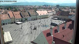 Top view of Sibiu, Romania from a tourist perspective