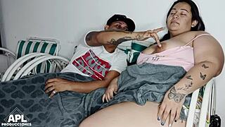 Look what I do to my stepmom whore while watching TV in the living room!