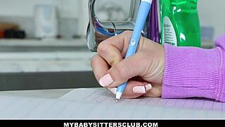 MyBabysittersClub - Cute Babysitter Lily Ford Screws Hot Boss for Extra Cash