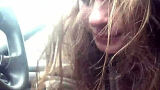 Lesbian Bestie Facefucked Hard During Car Ride.