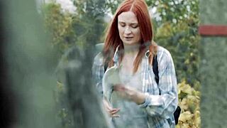 Does This Redhead Babe Lick Muff in Panties?