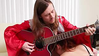 crazy groupie sucks big cock wildly.