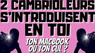 Two burglars double penetrate twink