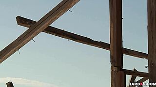 The naughty blonde casually handles two cocks in a threesome blowjob session