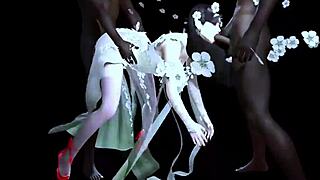 Two Black Bulls Fuck Bigboobs Chick Doggystyle In 3D Animation.