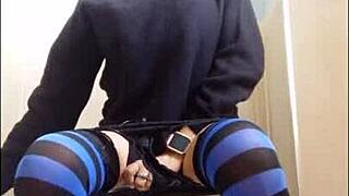 Smokin' sexy hot babe in miniskirt