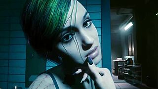 judy alvarez fucks the girl in this hot cyberpunk mod