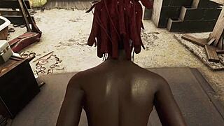 Fallout 4 twist: hot black babe bound for rough anal play.