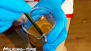 Bold Nurse In CFNM Drinks Sperm Sample From Lactating Slut Wife.