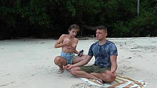 beach meditation turns sloppy blowjob