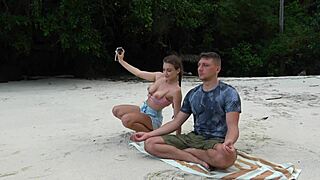 beach meditation turns sloppy blowjob