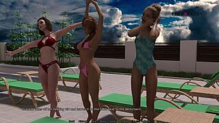i plays games in the pool with my stepsister and her friends in my dorm