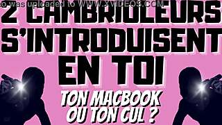 Two burglars double penetrate twink