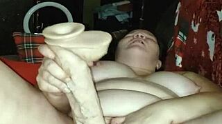 Milf Achieves Orgasm Squirting With Two Huge Dildos