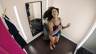 Hey, check out Milf Cassie in the changing room. She's obsessed with anal sex and masturbation!