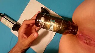 Bottle Stretching My Wife's Ass in Extreme Anal Play