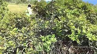 sasha rose and daniella margot licking pussy outdoors